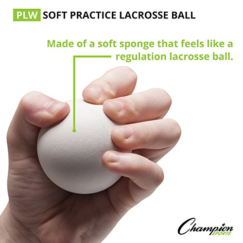 Champion Sports Practice Sponge Lacrosse Balls: Soft Touch for Professional, College & Grade School Indoor Training & Practice - style: White (12-Pack) -Indoor Practice Lacrosse Balls