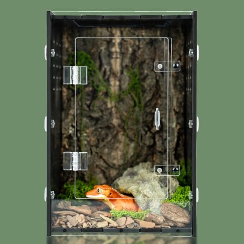 Reptile Tank 8x8x12 PVC Terrarium Enclosure for Crested Gecko, Lizard, Tarantula & Small Reptiles and Invertebrates - size: 8"8"12"