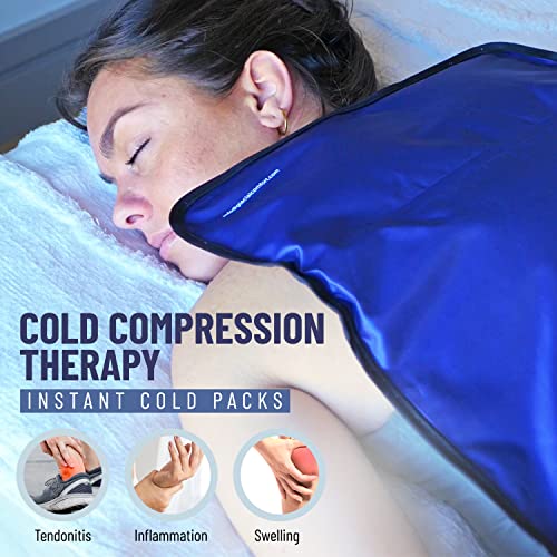 Glacial Comfort Large Gel Ice Pack for Injuries Reusable - (15" x 11") Cold Pads for Back Pain, Hip, Knee, Shoulder, Muscle Strains, Migraine & Postpartum Recovery, Flex Technology - Compression Pad. - size: Large (15" x 11")