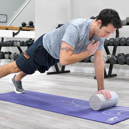 OPTP Silver AXIS Moderately Firm Foam Roller – Round, Silver, 12" x 6" - size: 12" x 6" Round