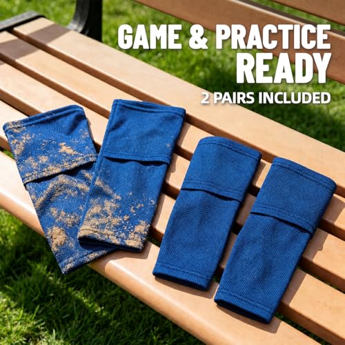 Shin Guard Sleeves 2 Pairs, Soccer Sleeves for Kids & Youth Ages 3-15 - color: Blue, size: S (3'3''-3'10''/3-5Y)