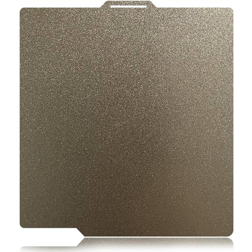 JUUPINE Gold PEI Sheet for Bambu Lab P2S/X2D/X1/X1C/X1E/P1P/P1S/A1 Carbon Build Plate HeatingBed Spring Steel Flexible Platform 256x256mm Double Side Textured Hotbed for 3D Printer - color: Double-sided textured PEI