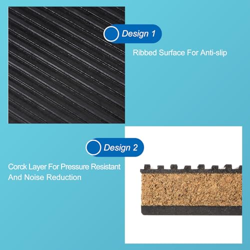 uxcell 16pcs Ribbed Anti-Vibration Isolation Rubber Pads 2" Length x 7/8" Thick, Square Anti Vibration Pads with Cork Center Layer for HVAC Air Compressor Washer - size: 2" Long x 7/8" Thick