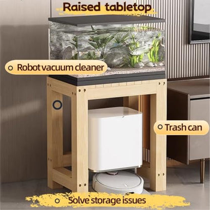 Heavy Duty Aquarium Stand, 2 Tier Open Terrarium Shelf, Solid Wood Storage Organizer for Reptiles, Perfect for Home or Office Use, Durable & Stylish - size: 70*50*50cm