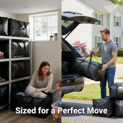 10 - Pack Heavy Duty Large Moving Bag with Strong Zipper and Comfortable Handles Durable & Sturdy Large Storage Bags Totes Bins Packing Moving Boxes College Supplies for Packing - size: 10 Pack