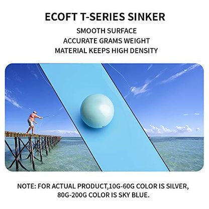 Lead Free Fishing Weights Sinkers 10g-200g Coated Egg Sinkers Weights Oval Shape Assorted Sizes Bag and Fishing Weights Assortment Box Non-Lead Fishing Weights Saltwater Freshwater