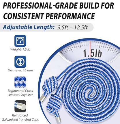 1.5lb Weighted Flow Rope for Men & Women - color: Blue White Braid