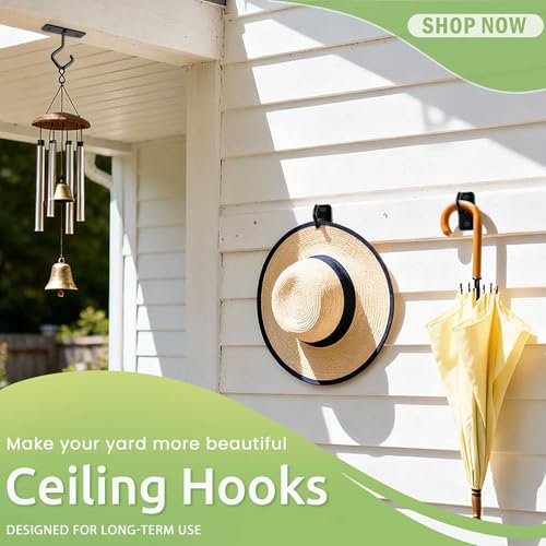 Ceiling Hooks for Hanging Plants - Iron Plant Hanger for Wall Mount - 2 Pack/2.5 Inch Ceiling Hook for Indoor Use - size: 2.5 Inch, style: Ceiling Hooks 2 Pc