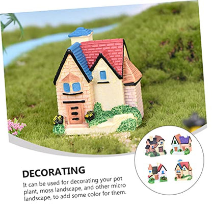 GANAZONO 4pcs Aquarium Accessories Resin Villa Ornament House Model for Landscape Decor for Garden Lovers Random Style