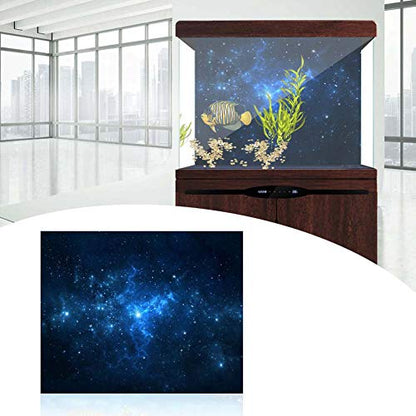 Fish Tank Background Poster, Aquarium Decoration Paper, PVC Adhesive Star Dust Backdrop for Fish Tank, Cichlid Decor, Accessories (122 * 50cm) - size: 122*50cm