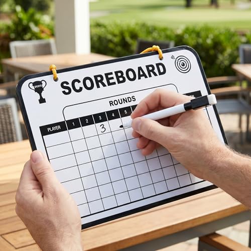 POPETPOP Golf Scorecard Board Erasable Hanging Dry Erase Score Card Boards Reusable with 1 Pen Game Score Keeper for Men Women Golfer, Family