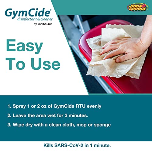 GymCide Disinfectant & Cleaner For Sports, Gyms, and Fitness Equipment, EPA Registered, Quart (1)
