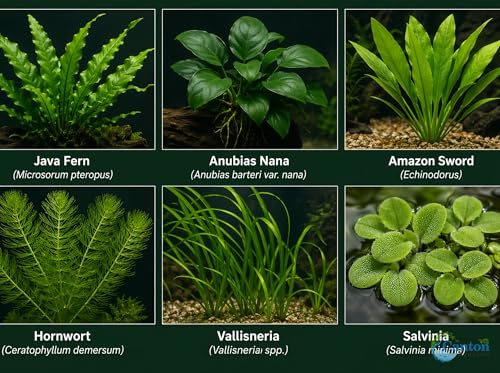 Live Aquarium Plants Bundle 6 Pack Beginner Freshwater Plants Low Light No CO2 - Low | Medium | High Light