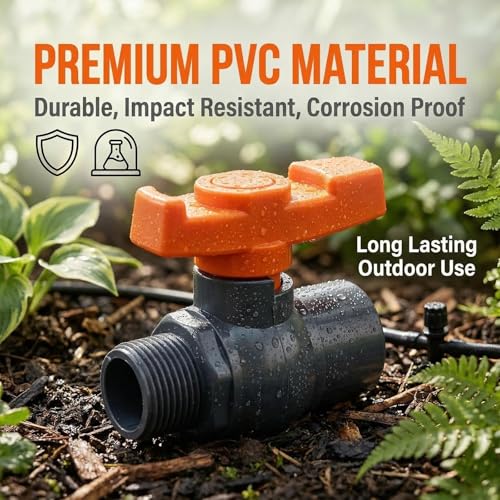 1 inch PVC Ball Valves(2-Pack),1" Female x Male Threaded PVC Shut Off Valve,PVC Valve 1 inch for Water Project, Swiming Pool, Sewage Pump, Irrigation System
