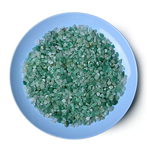 LAIDANLA Green Aventurine Crushed Stone Crystal Chips Bulk Natural Gemstones Healing Reiki Crystals Mini Quartz Vase Filler Aquarium Gravel 100g - color: Green Aventurine, size: 0.22 Pound-（0.2"-0.28"）
