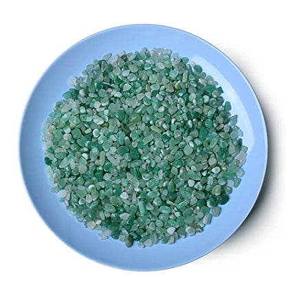 LAIDANLA Green Aventurine Crushed Stone Crystal Chips Bulk Natural Gemstones Healing Reiki Crystals Mini Quartz Vase Filler Aquarium Gravel 100g - color: Green Aventurine, size: 0.22 Pound-（0.2"-0.28"）