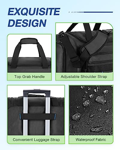 BAGSMART 4-in-1 Gym Bag for Women Men, TSA Duffle Bag for Travel - color: Black