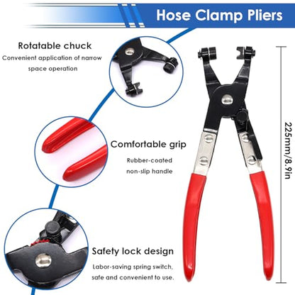 132Pcs 6-25mm Spring Hose Clamps With Hose Clamp Plier 16-sizes Constant Tension Hose Clamp used for Fuel Line，Vacuum Hose，Air Hose Spring Band Hose Clamp Kit - size: 6-25mm 132pcs