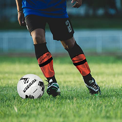 Vizari Matera Soccer Shin Guards | Lightweight PP Shell | Foam Padded Backing | Youth Soccer Shin Guards | Soccer Equipment - color: Red / Black, size: Large