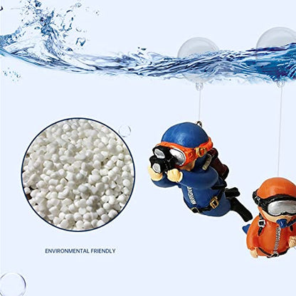 Floating Fish Tanks Decoration Diver Aquariums Landscaping Decorations Floating Ornament Cartoon Landscape