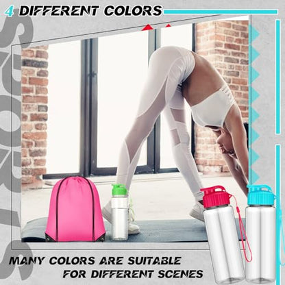 20 Sets 17oz Water Bottles Bulk and Drawstring Backpacks, Stylish - color: Stylish