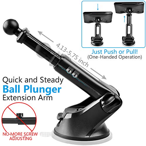 GPS Suction Cup Mount for Garmin [Quick Extension Arm], Replacement GPS Dash Ball Mount Dashboard Windshield Car Holder for Garmin Nuvi Dezl Drive Drivesmart Zumo Driveassist DriveLuxe RV - color: 1-Pack