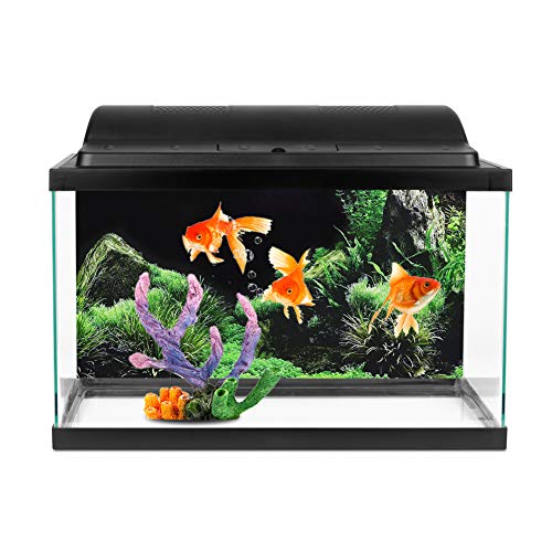 Aquarium Background Aquarium Decoration Sticker, 3D Effect Underwater Seaworld Backdrop Decorations Poster, DIY Aquarium Fish Tank Seafloor Water Grass Background Painting PVC Sticker(61*30cm)