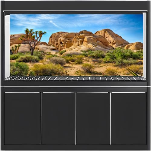 Polyester 72x18 inches Joshua Tree National Park Backdrop Arid Barren Cactus Sandstone Rock Climate Mountain and Desert Scenery Backdrop Desert Terrarium Background - size: 72x18 Inches