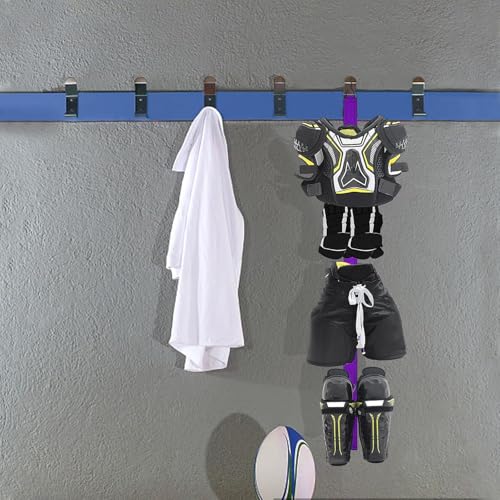 Hockey Hanger Portable Hanging Dryig Rack Hockey Gifts for Home and Outdoor Using in Ice Hockey Skating Football Camping Fishing 5 Hooks (Purple) - color: Purple