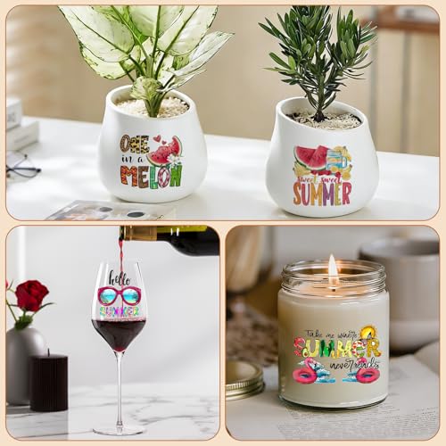 UV DTF Cup Wrap Transfer Stickers, 2 Sheets Summer Watermelon Rub On Transfers for Tumblers Glass Cups Mugs Water Bottles - style: Summer Watermelon