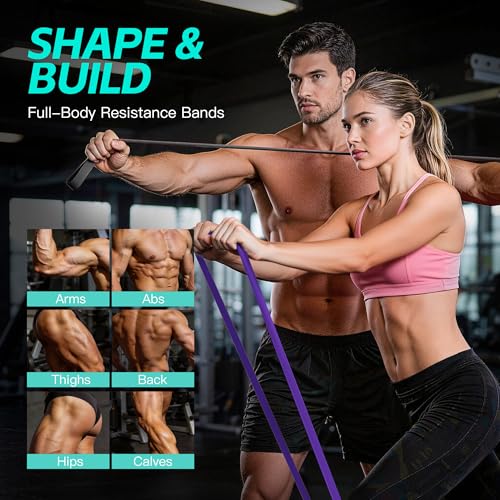 Pull Up Bands, Resistance Bands Set, Exercise Workout Bands for Men & Women, Ideal for Body Stretching, Physical Therapy and Muscle Training - color: Purple