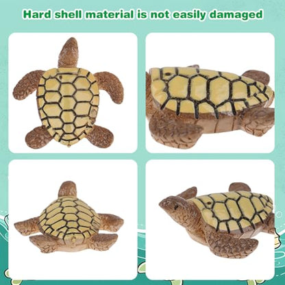 24 Pcs Miniature Sea Turtles Sea Turtle Figures Ocean Animal Figurines Mini Turtle Figurines for DIY Home Fairy Garden Office Fish Tank Birthday Party Favor Decorations