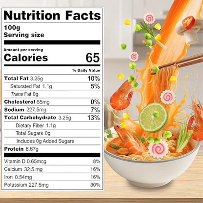 11.6oz Dried Ramen Toppings – 11 Mixed Dehydrated Seafood & Vegetables with Shrimp, Crab & Fishcake, Freeze-Dried Veggies for Soups, Salads, Pizza & Camping Meals