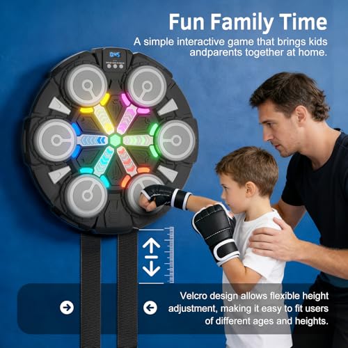 Music Boxing Machine, Wall Mounted Punching Bag with Bluetooth - color: Colorful
