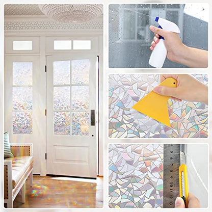 rabbitgoo Window Tint Kit, Window Privacy Film Installation Tint Tools, 3 Pieces Easy to Apply Frosted Glass Stained Glass Privacy Film Application Kit Include Squeegee, Utility Knife, Spray Bottle - color: Yellow Squeegee