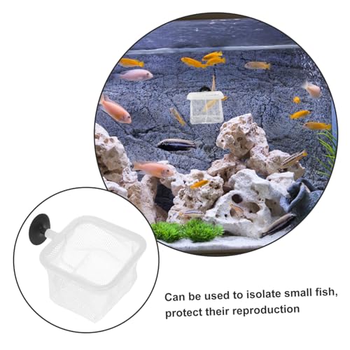 SUPVOX 5pcs Aquarium Breeding Net with Cups Fish Tank Mesh Separator for Fry and Shrimp Easy to Install Protective Net for Fish and Newborns