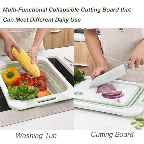 Camping Collapsible Cutting Board Dish Basin BBQ Prep Tub Camp Sink Dish Washing Station Multifunctional Storage Basket(Pink white) - color: Pink White