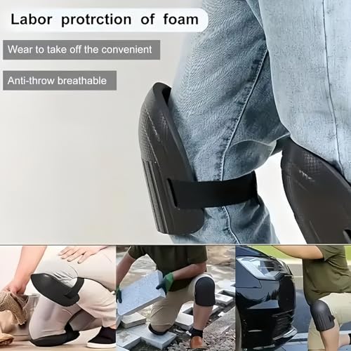 men's and women's gardening knee pads - lightweight waterproof foam knee pads and easy to install, with adjustable hook and loop strap (green) - color: green