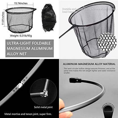 9ft/11.15ft Extra Long Fishing Net with Telescoping Handle, Carbon Fiber Extendable Landing Net, Dip Net for Fishing, Crab nets for Crabbing, Rubber Coated Netting, Holds up to 20lbs - style: 9ft/108"
