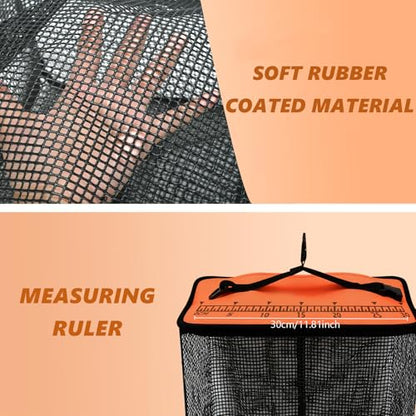 Orange Floating Fish Basket for Live Caught, 10 Gallons Foldable Fishing Holder for Pier, Kayak, Boat Fishing, Large Fishing Bait Storage
