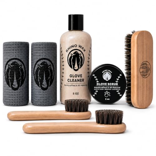Rhino Wax Complete Baseball Glove Cleaning Kit: Cleaner, Scrub & Brushes