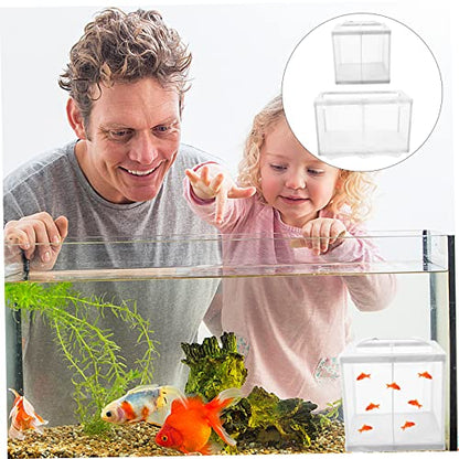 Happyyami 2Pcs Fish Hatchery Tank Breeding Net Easy Install Aquarium Isolation Box for Guppy Betta Fry Convenient Fish Incubator with Suction Cups for Efficient Spawning