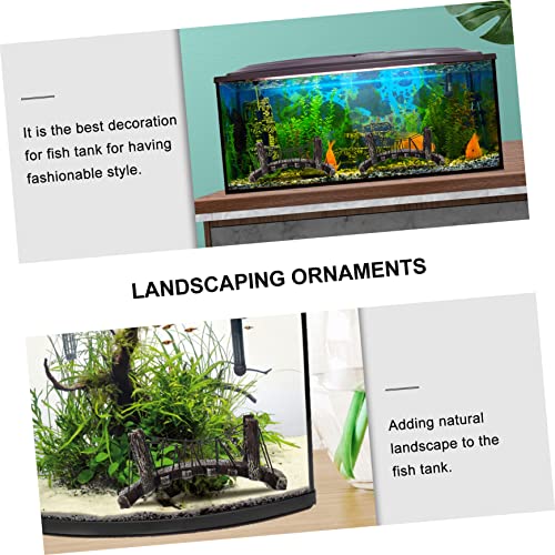 POPETPOP Fish Tank Bridge Decor Aquarium Bridge Lifelike Design for Underwater Landscape Easy to Safe for Fish for Climbing Pet Box Decoration