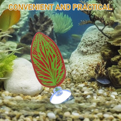 ARTIBETTER Betta Fish Leaf Pads Aquarium Hammock with Suction Cup Artificial Plant Leaf for Fish Resting and Spawning Tank Decor Red Green