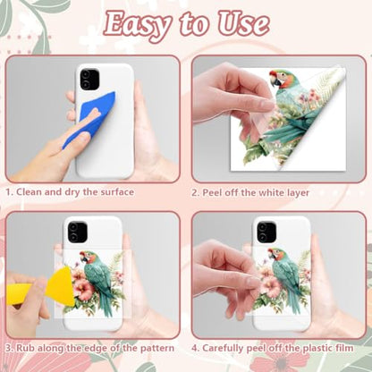 Peacoblue 18 Sheets Rub on Transfers for Crafts, Birds 3.6"x3.9" UV DTF Cup Wraps Waterproof Rub on Cold Transfers Stickers for Wood Glass Metal Cup Tumblers Mirrors Mugs Home Decor - style: Birds