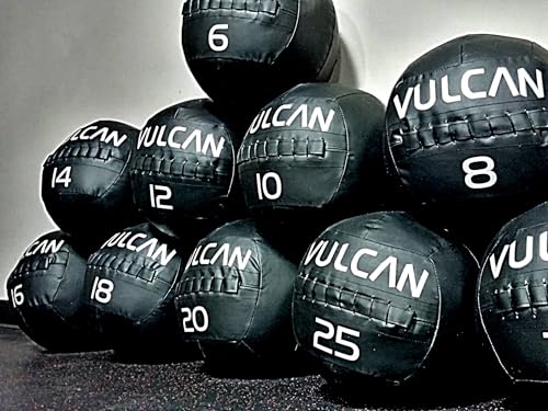 VULCAN Soft Medicine Ball – Durable High-Performance Weighted Exercise Ball for Core Workouts, Wall Ball Throws, Squats, and Partner Drills | Ideal for Home Gym and Functional Fitness Training - style: 6 lb Medicine Ball