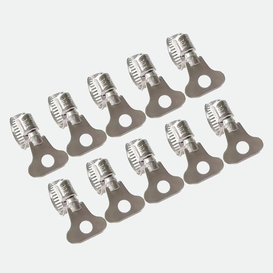 10-Piece Set of 304 Stainless Steel Hose Clamps, Adjustable Spiral Hose Clamps, Key type hose clamps for Plumbing, Automotive, Mechanical and More Applications(Size:13-19mm 【1/2"-3/4"】) - size: [Size:13-19mm（0.512-0.748 inches）]