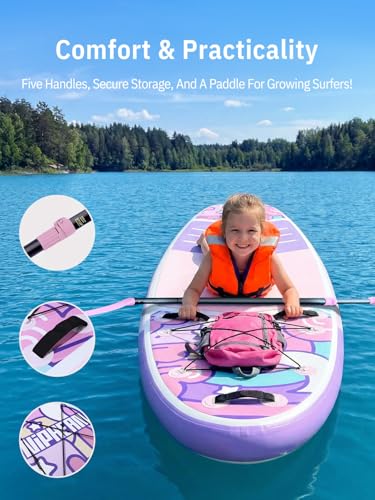 Niphean 10' Inflatable Paddle Board, Ultra-Light SUP for Beginners - color: Purple