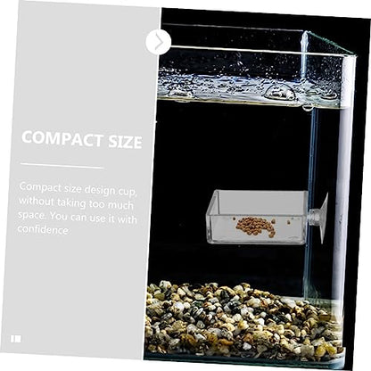 LIOOBO 6pcs Acrylic Aquarium Feeding Plates Suction Cups Dishes for Shrimp and Fish Tanks Convenient Food Feeders Easy to Clean and Install