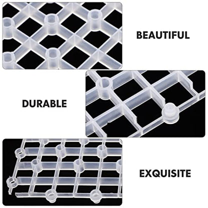 Newborn Photography Props 2pcs Aquarium Fish Tank Divider Trays Plastic Egg Crate Tray Grid Bottom Board Fish Separator 26x17.5x0.5CM Transparent Small Fish Tank - color: Transparent